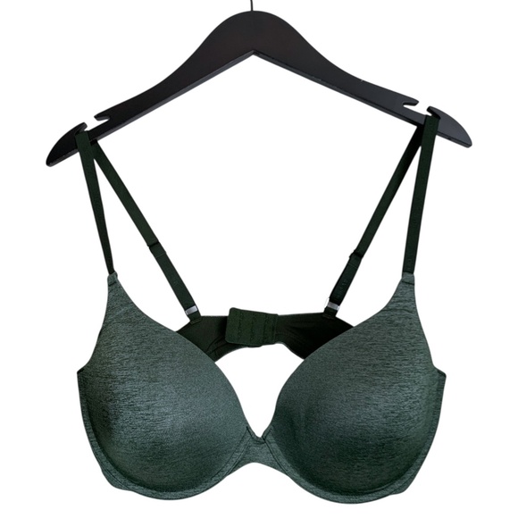 Adore Me Bra Sz 38DD Deep Green Push-Up Bra Beautiful Silky Color EUC - Picture 1 of 5